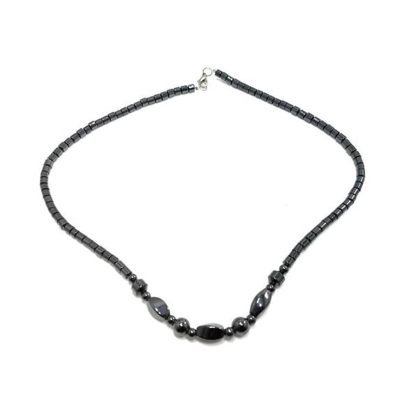 Vintage Hematite Magnetic Gemstone Beaded Necklace, 19 Inches - Picture 4 of 8
